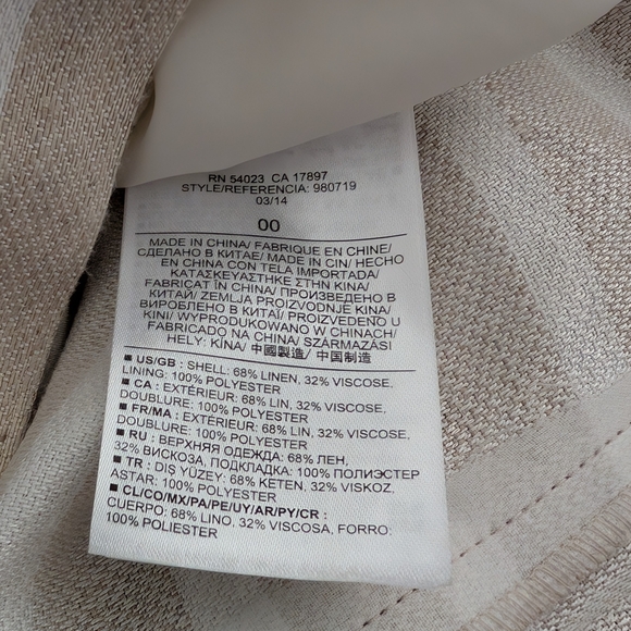 Banana Republic Neutral Stripe Linen Blend Sleeveless Summer Sheath Dress - Picture 10 of 10